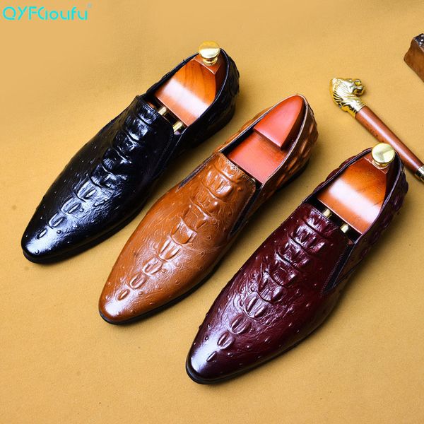 qyfcioufu new genuine leather men formal shoe crocodile pattern pointed toe wedding party dress footwear men's flat us size 11.5, Black
qyfcioufu new genuine leather men formal shoe crocodile pattern pointed toe wedding party dress footwear men's flat us size 11.5, Black