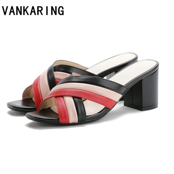 summer female shoes thick high heel slides shoes woman open toe mixed genuine leather casual slides sandals lady slippers, Black
summer female shoes thick high heel slides shoes woman open toe mixed genuine leather casual slides sandals lady slippers, Black