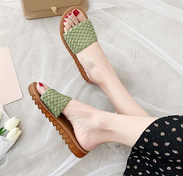 open toe weave flat slippers for women casual leather outdoor slides woman comfort soft sole beach flip flops, Black
open toe weave flat slippers for women casual leather outdoor slides woman comfort soft sole beach flip flops, Black