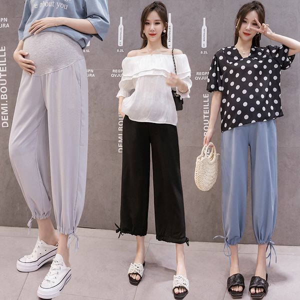 3129# maternity pants summer ninth pants casual wide-legged leisure loose comfy belly support elastic waist, White
3129# maternity pants summer ninth pants casual wide-legged leisure loose comfy belly support elastic waist, White