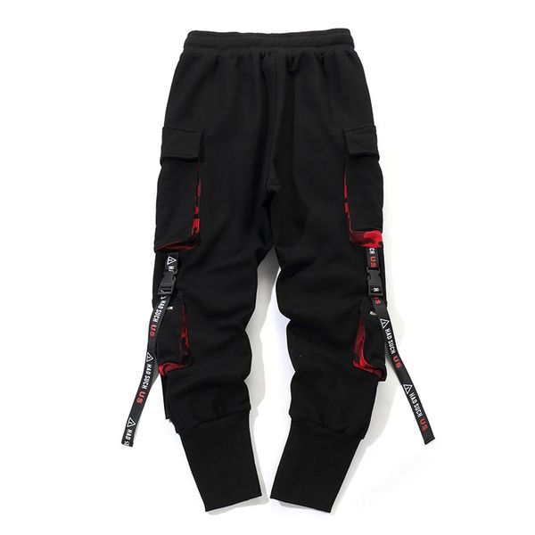 2019 hip hop style men pants slim fit multi-pocket lace-up trousers solid color elasticated trousers male, Black
2019 hip hop style men pants slim fit multi-pocket lace-up trousers solid color elasticated trousers male, Black