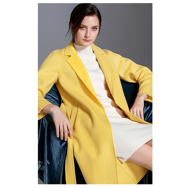 autumn winter fashion plus size yellow double-sided cashmere coat women long section 2019 office lady slim wool woolen coat k081, Black
autumn winter fashion plus size yellow double-sided cashmere coat women long section 2019 office lady slim wool woolen coat k081, Black