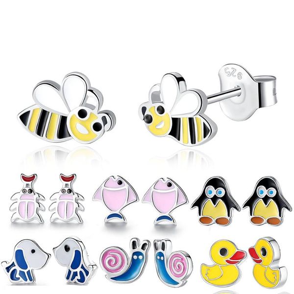 beilawang 100% 925 sterling silver stud earrings for children girl honey bee duck enamel kids earrings fashion jewelry, Golden;silver
beilawang 100% 925 sterling silver stud earrings for children girl honey bee duck enamel kids earrings fashion jewelry, Golden;silver