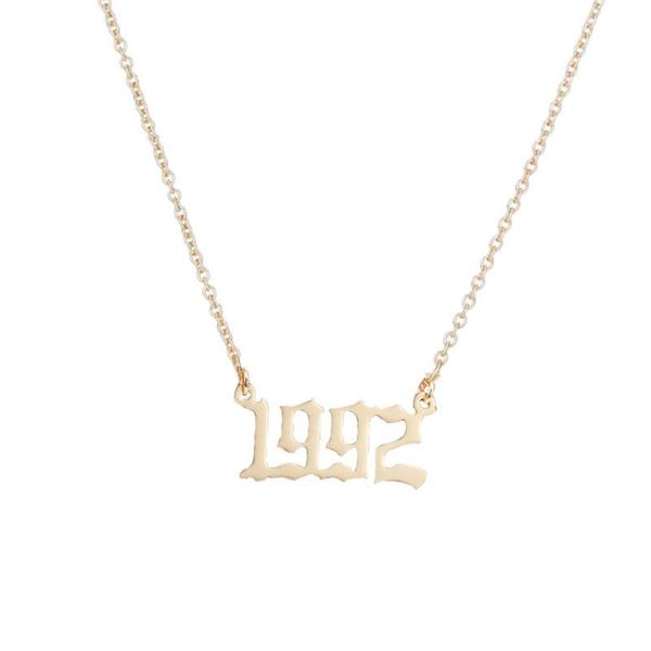 birth years stainless steel necklace initial year number necklace birthday gift charm friendship old english arabic mumerals jewelry, Silver
birth years stainless steel necklace initial year number necklace birthday gift charm friendship old english arabic mumerals jewelry, Silver