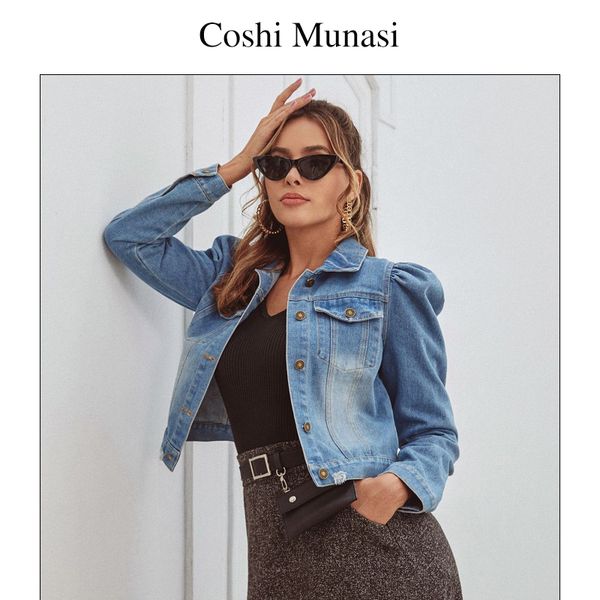 fashion women's denim jacket bubble sleeve style slim high waist jacket punk short chaqueta vaquera, Black;brown
fashion women's denim jacket bubble sleeve style slim high waist jacket punk short chaqueta vaquera, Black;brown