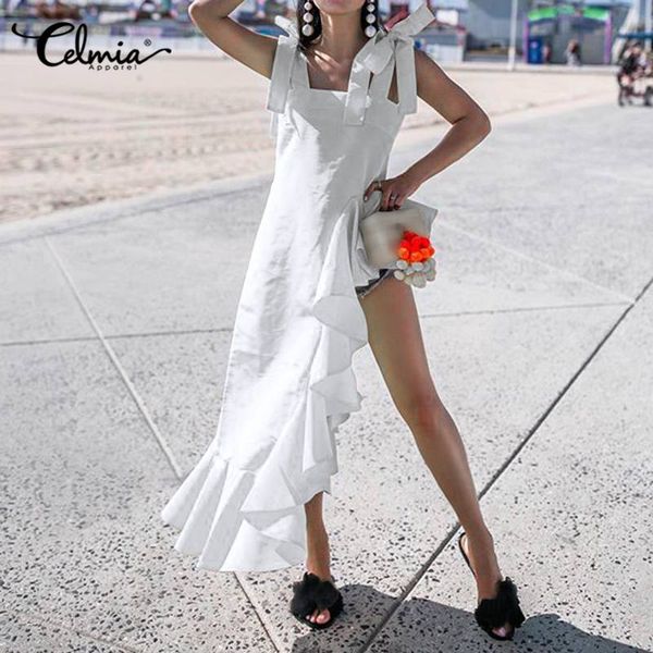 fashion womens irregular ruffles hem sleeveless long blouse celmia 2020 summer vintage casual shirt straps solid blusas 5xl, White
fashion womens irregular ruffles hem sleeveless long blouse celmia 2020 summer vintage casual shirt straps solid blusas 5xl, White