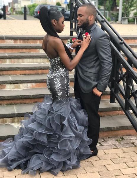 silver grey crystal mermaid prom dresses long sweetheart beading appliques formal evening gowns celebrity red carpet dress peplum, Black
silver grey crystal mermaid prom dresses long sweetheart beading appliques formal evening gowns celebrity red carpet dress peplum, Black