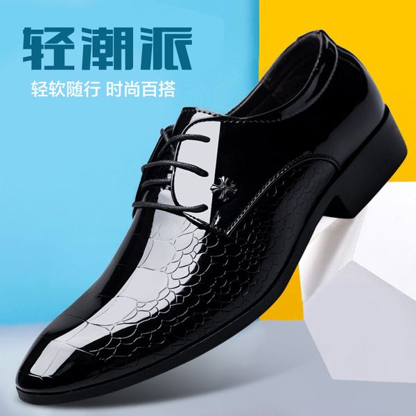 2020 new spring and summer new bright leather mens shoes wenzhou shoes wholesale korean-style pointed lace-up trendy shoes dress stylist sho, Black
2020 new spring and summer new bright leather mens shoes wenzhou shoes wholesale korean-style pointed lace-up trendy shoes dress stylist sho, Black