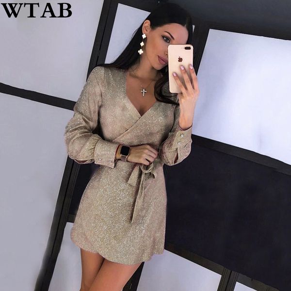wtab new 2019 long sleeve shining wrapped bandage belt mini dress autumn winter women party outfits christmas streetwear, Black;gray
wtab new 2019 long sleeve shining wrapped bandage belt mini dress autumn winter women party outfits christmas streetwear, Black;gray