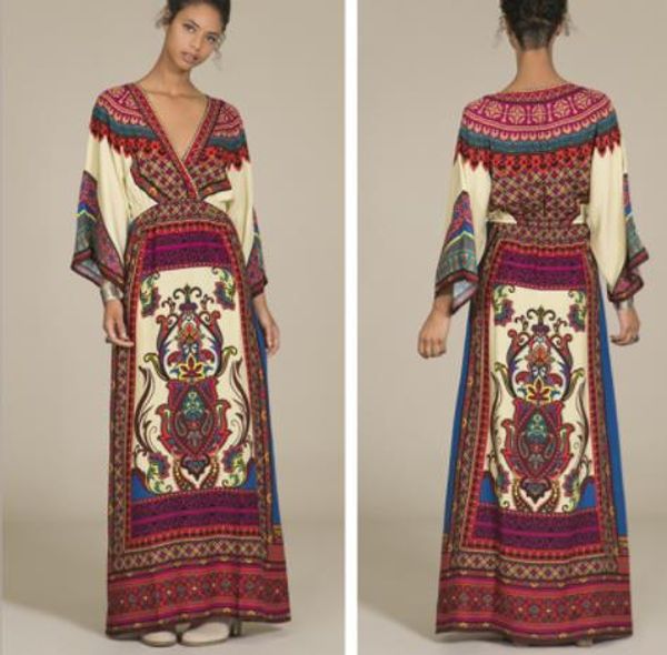 vintage printed womens maxi dresses casual loose dark v neck long sleeved high waist beach dresses fashion women dresses, Black;gray
vintage printed womens maxi dresses casual loose dark v neck long sleeved high waist beach dresses fashion women dresses, Black;gray