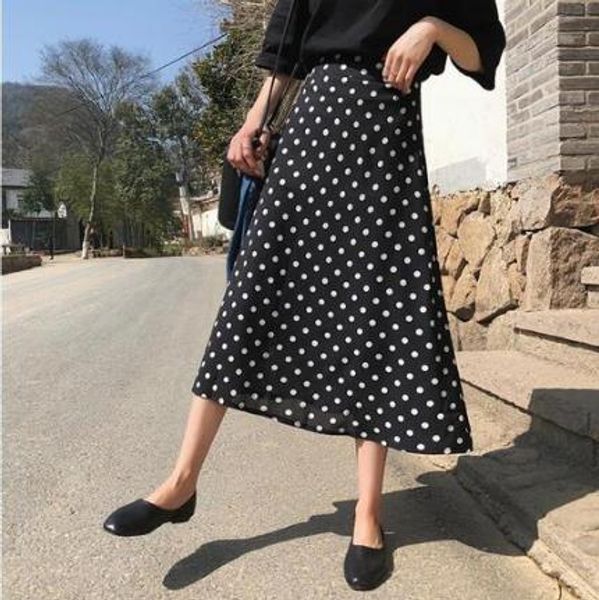 2020 summer long skirt women korean style vintage polka dot slim high waist a line black chiffon skirt saia longa kf03
2020 summer long skirt women korean style vintage polka dot slim high waist a line black chiffon skirt saia longa kf03