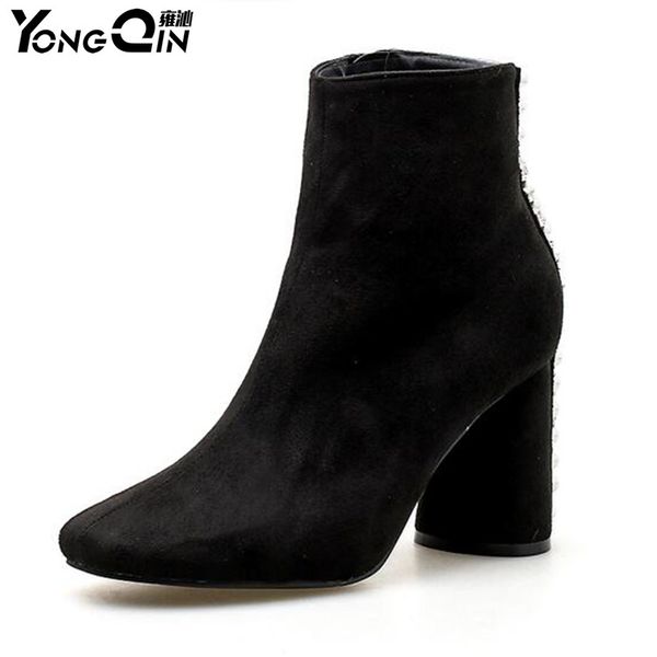 ankle boots for women platform high heels female rhinestone shoes wild woman short boots shoes size 34-40, Black
ankle boots for women platform high heels female rhinestone shoes wild woman short boots shoes size 34-40, Black