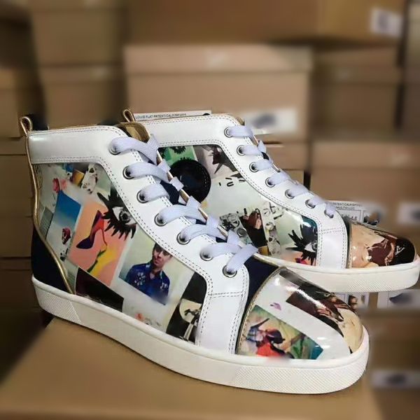 italy handmake red bottom sneaker homme shoes for mens,women's high spiked shoes sneakers shoes printed graffiti patent leather style, Black
italy handmake red bottom sneaker homme shoes for mens,women's high spiked shoes sneakers shoes printed graffiti patent leather style, Black