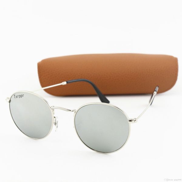 selling round sunglasses men women sun glasses silver metal frame mirror uv400 lenses with brown cases and box, White;black
selling round sunglasses men women sun glasses silver metal frame mirror uv400 lenses with brown cases and box, White;black