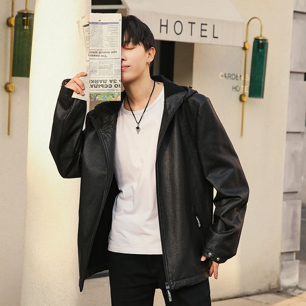men genuine spring jacket autumn mens sheepskin leather jackets fashion hooded coat chaqueta cuero hombre 27-042 yy244, Black
men genuine spring jacket autumn mens sheepskin leather jackets fashion hooded coat chaqueta cuero hombre 27-042 yy244, Black