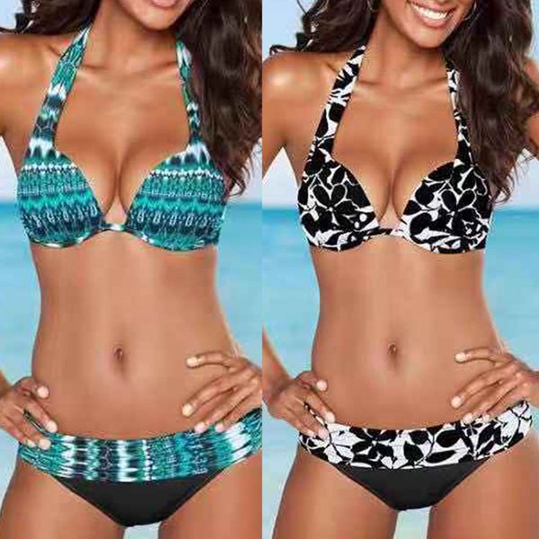 women swimwear beachwear printed patchwork 2 pieces bikini swimsuit bathing suit, White;black
women swimwear beachwear printed patchwork 2 pieces bikini swimsuit bathing suit, White;black