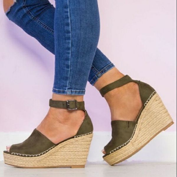 fashion nice summer plus size bohemian women sandals ankle strap straw platform wedges for female shoes flock high heels cover, Black
fashion nice summer plus size bohemian women sandals ankle strap straw platform wedges for female shoes flock high heels cover, Black