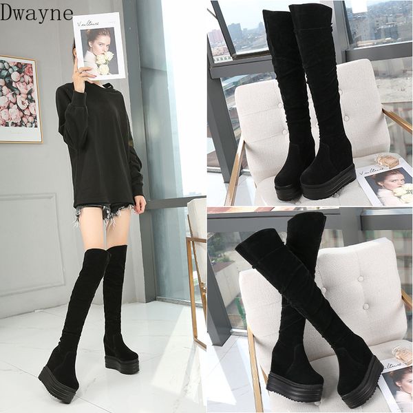 stovepipe over-the-knee boots concise fashion wedges increase within women's boots 13 cm super high heel long tube, Black
stovepipe over-the-knee boots concise fashion wedges increase within women's boots 13 cm super high heel long tube, Black