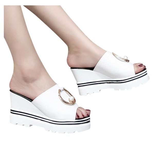 fashion leather woman shoes summer pearl slip-on fish mouth breathable platform heels sandals wedges shoes sandalia feminina, Black
fashion leather woman shoes summer pearl slip-on fish mouth breathable platform heels sandals wedges shoes sandalia feminina, Black