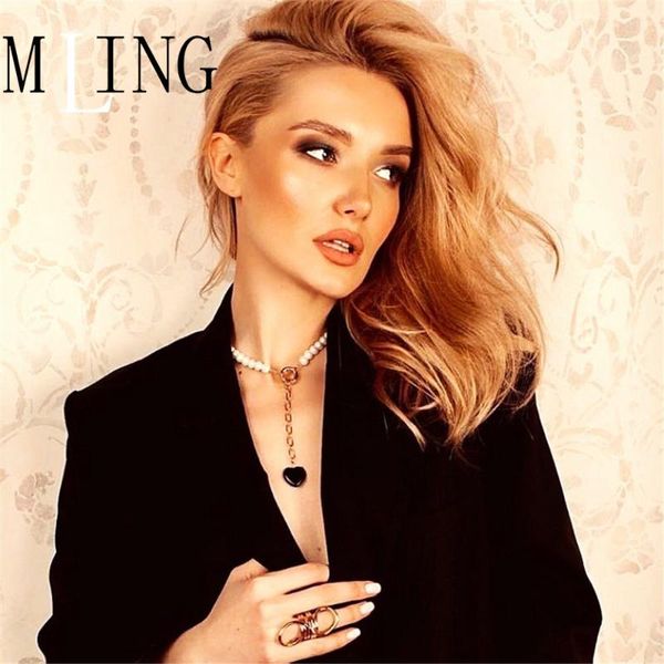mling vintage gold alloy choker necklace fashion geometric pearl heart pendant necklace for women, Golden;silver
mling vintage gold alloy choker necklace fashion geometric pearl heart pendant necklace for women, Golden;silver