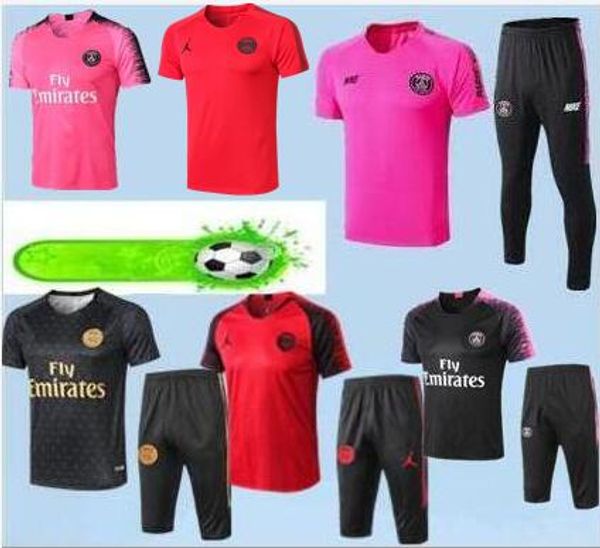2019 new psg soccer survetement psg short sleeves 3/4 pants tracksuit chandal psg training football shirt kit mbappe chandal set, Black 
2019 new psg soccer survetement psg short sleeves 3/4 pants tracksuit chandal psg training football shirt kit mbappe chandal set, Black