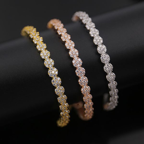 18k white/yellow gold plated link round cut sparkling crystals stones tennis bracelets for womens jewelry pulseras mujer accessoires, Black
18k white/yellow gold plated link round cut sparkling crystals stones tennis bracelets for womens jewelry pulseras mujer accessoires, Black