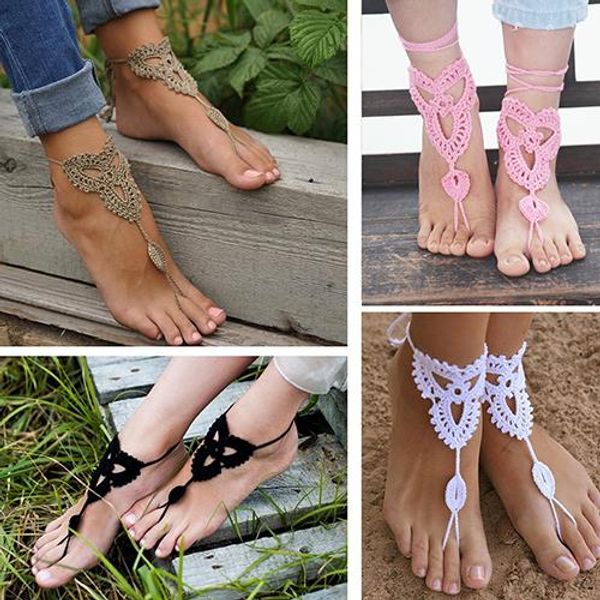women girl's barefoot anklet crochet cotton ankle chain sandal bracelet foot jewelry, Red;blue
women girl's barefoot anklet crochet cotton ankle chain sandal bracelet foot jewelry, Red;blue