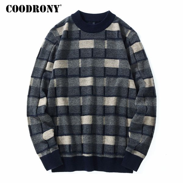 coodrony merino wool sweater men fashion plaid o-neck pullover men 2018 winter new arrival thick warm soft cashmere sweaters 310, White;black
coodrony merino wool sweater men fashion plaid o-neck pullover men 2018 winter new arrival thick warm soft cashmere sweaters 310, White;black