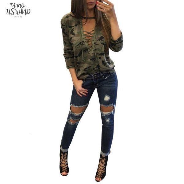 camouflage women camo t shirt v neck lace up bandage t shirt casual ladies loose long sleeve long tee shirts, White
camouflage women camo t shirt v neck lace up bandage t shirt casual ladies loose long sleeve long tee shirts, White