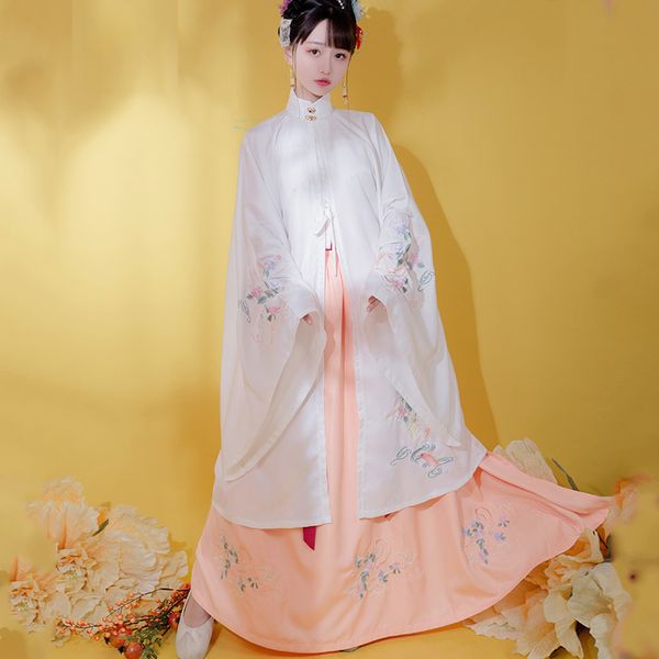 chinese ming dynasty hanfu traditional acient acquard embroidery stand collar one piece horse faced pleated +skirt dl5369, Black;red 
chinese ming dynasty hanfu traditional acient acquard embroidery stand collar one piece horse faced pleated +skirt dl5369, Black;red