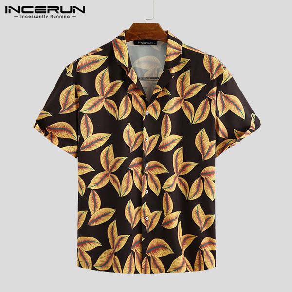 men's casual shirts incerun 2021 hawaiian shirt men printed vacation beach camisas hombre short sleeve summer fashion lapel streetwear, White;black
men's casual shirts incerun 2021 hawaiian shirt men printed vacation beach camisas hombre short sleeve summer fashion lapel streetwear, White;black
