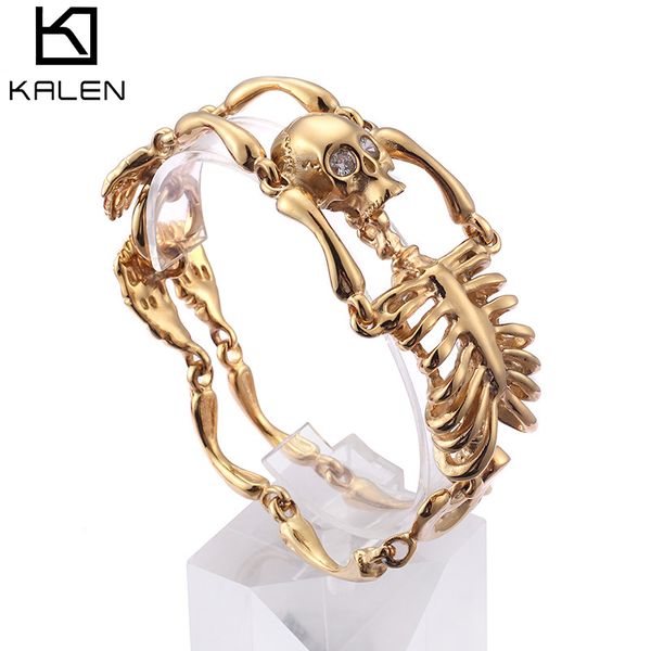 punk 21cm long skull gold bracelets for men 2019 stainless steel skeleton charm bracelet homme male jewelry, Golden;silver
punk 21cm long skull gold bracelets for men 2019 stainless steel skeleton charm bracelet homme male jewelry, Golden;silver