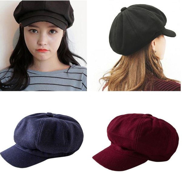berets elegant wool blend beret women autumn winter octagonal cap fashion sboy hat artist painter 5 colors, Blue;gray
berets elegant wool blend beret women autumn winter octagonal cap fashion sboy hat artist painter 5 colors, Blue;gray