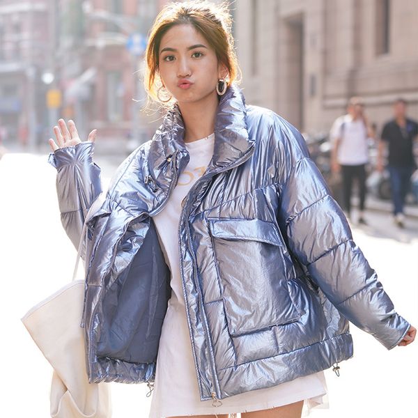 causal big pocket glossy down parkas women winter jacket cotton padded warm thicken stand collar short coats, Black
causal big pocket glossy down parkas women winter jacket cotton padded warm thicken stand collar short coats, Black