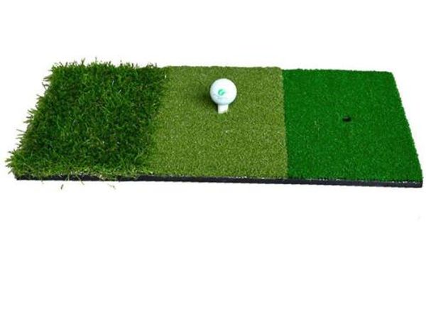 12''x24''golf Hitting Mat Indoor Outdoor Backyard Tri-turf Golf Mat With Tees Hole Practice Golf Protable Training Aids