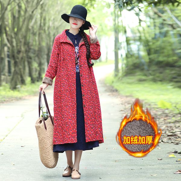 2019 autumn and winter new style large size dress national wind cotton linen printing plus velvet mid-length loose-fit slimming, Blue;black
2019 autumn and winter new style large size dress national wind cotton linen printing plus velvet mid-length loose-fit slimming, Blue;black