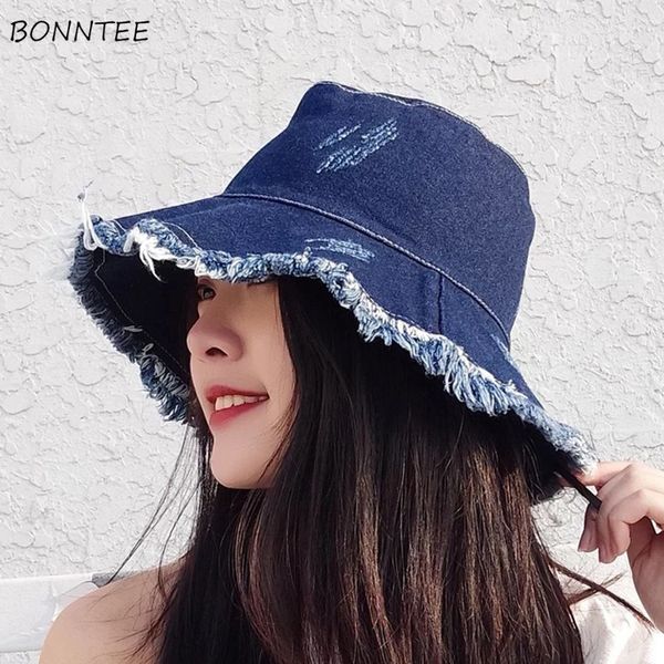 bucket hats women denim ripped tassel vintage lady elegant sun shading outdoor summer simple fisherman hat womens korean style, Blue;gray
bucket hats women denim ripped tassel vintage lady elegant sun shading outdoor summer simple fisherman hat womens korean style, Blue;gray