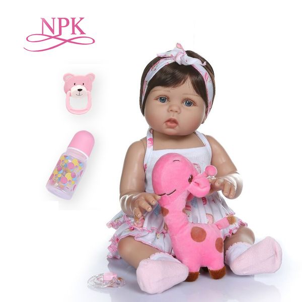 npk 47cm newborn bebe doll reborn baby girl doll in tan skin full body silicone bath toy dolls xmas gfit t200209
npk 47cm newborn bebe doll reborn baby girl doll in tan skin full body silicone bath toy dolls xmas gfit t200209