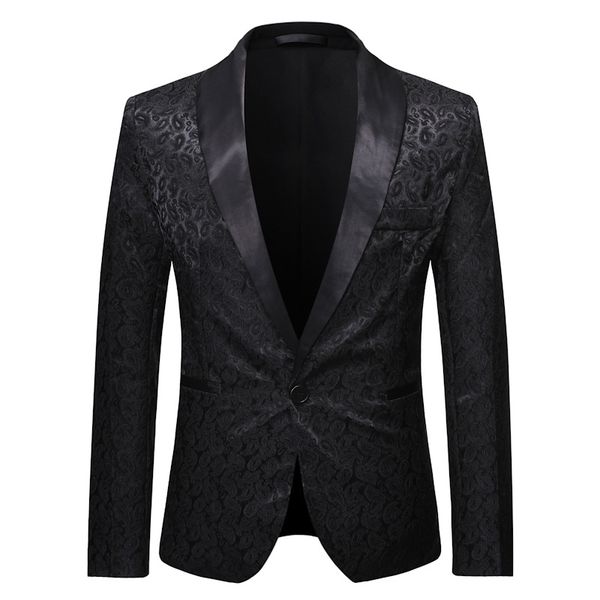 men's black paisley floral blazer slim fit dinner tuxedo prom wedding party suit jacket men one button shawl lapel blazers male, White;black
men's black paisley floral blazer slim fit dinner tuxedo prom wedding party suit jacket men one button shawl lapel blazers male, White;black