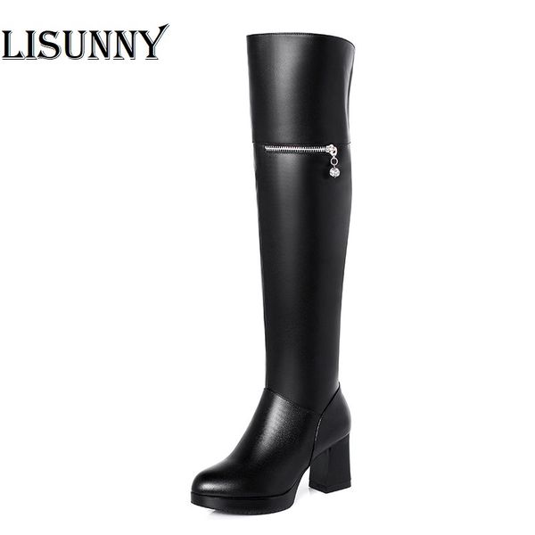 women thigh high knee boots new winter genuine leather women high heel boots over the knee for, Black
women thigh high knee boots new winter genuine leather women high heel boots over the knee for, Black
