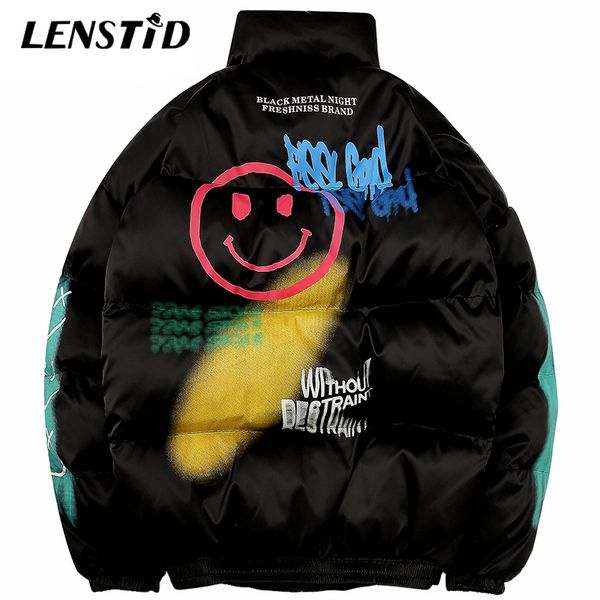 lenstid men hip hop streetwear smile face print warm thick padded jacket windbreaker winter outwear parka harajuku hipster coats, Black
lenstid men hip hop streetwear smile face print warm thick padded jacket windbreaker winter outwear parka harajuku hipster coats, Black