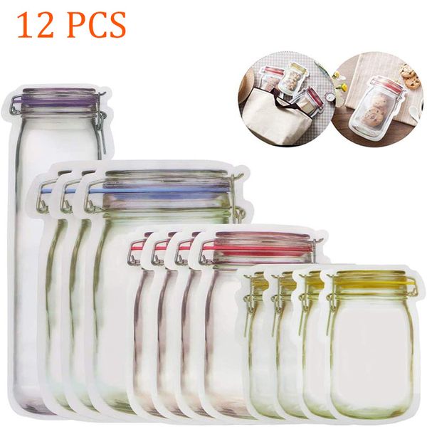 10/12/18 pcs jar zipper bags reusable snack sandwich bags transparent seal zip lock kitchen storage bag, Blue;pink
10/12/18 pcs jar zipper bags reusable snack sandwich bags transparent seal zip lock kitchen storage bag, Blue;pink
