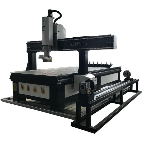 china cnc wood working machine atc cnc router auto tool changer 1325 4 axis with rotary attachment