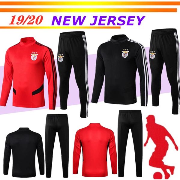 

2019 2020 benfica tracksuit seferovic salvio jonas gabriel home red mens football uniforms pizzi jardel short camisa training suit, Black
