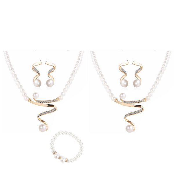 women fashion artificial pearl rhinestone necklace drop wedding, party earrings jewelry push back set, Silver
women fashion artificial pearl rhinestone necklace drop wedding, party earrings jewelry push back set, Silver