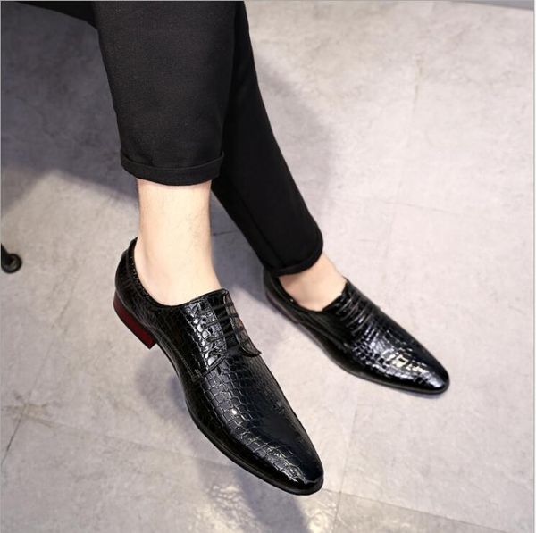 fashion men pointed toe leather shoes luxury lace-up alligator pattern busines dress shoes british style male wedding shoe w18, Black
fashion men pointed toe leather shoes luxury lace-up alligator pattern busines dress shoes british style male wedding shoe w18, Black