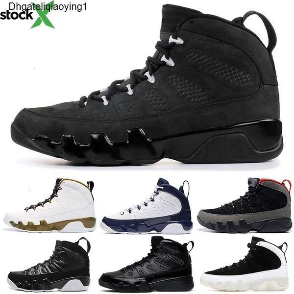 new 9 9s mens basketball shoes dream it do it unc statue anthracite regon ducks la bred trainer sporta sneakers 7-13, Black