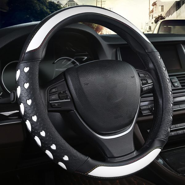 38cm universal fit rubber auto car steering wheel cover carbon fiber microfiber leather heart-shaped car interior accessories
38cm universal fit rubber auto car steering wheel cover carbon fiber microfiber leather heart-shaped car interior accessories