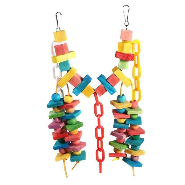 parrot colour wood chain soft bridge suspension bridge parrot toys bird swing scaling ladder parrot gnaw toys