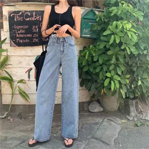 wide leg jeans women 2020 autumn winter new high waist was thin mop jeans girl loose fall straight straight trousers tide, Blue
wide leg jeans women 2020 autumn winter new high waist was thin mop jeans girl loose fall straight straight trousers tide, Blue